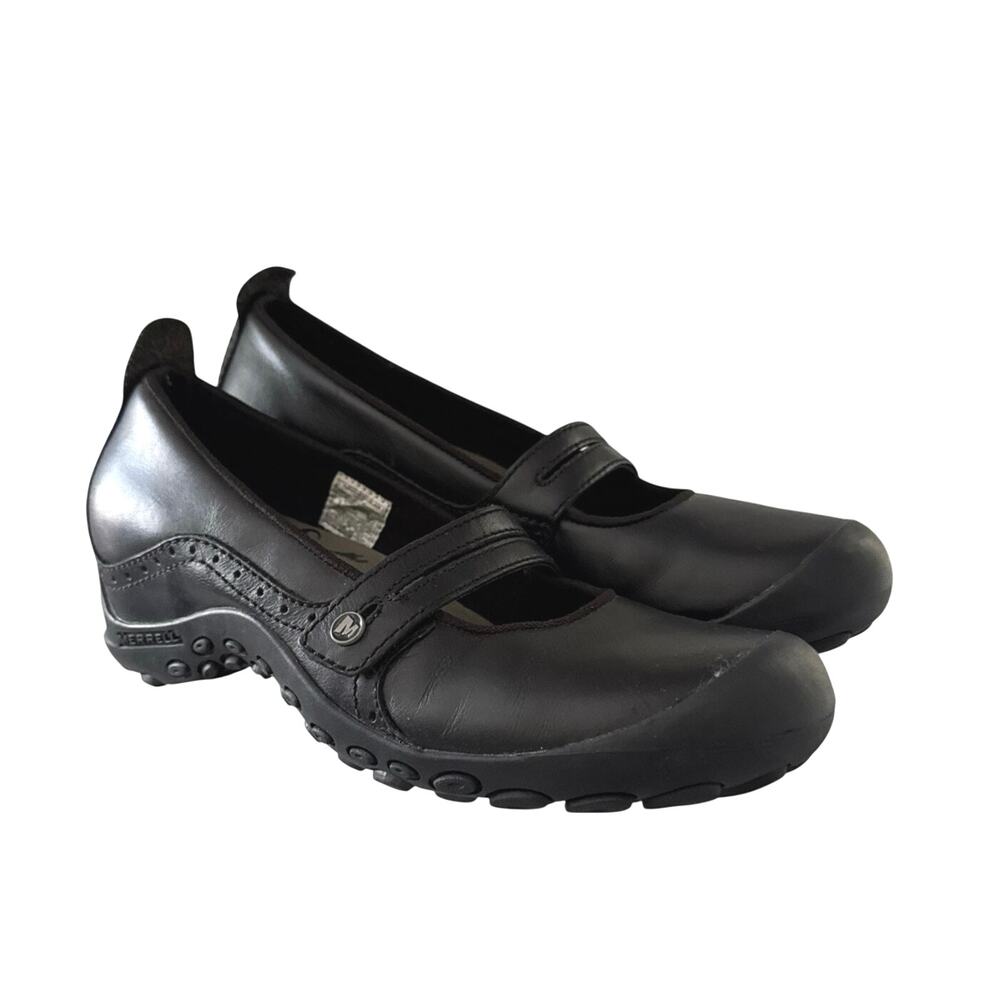 Merrell Plaza Bandeau Leather Mary Jane Black Comfort Shoes J46406 Women’s 8 EUC